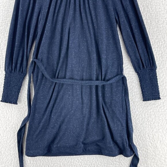 LOFT Blue Smocked Off The Shoulder Dress Womens Long Sleeve Pullover Size SP - Picture 16 of 16